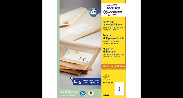 Etiket avery lr3655 210x148mm wit 200st