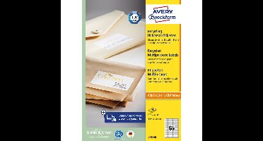 Etiket avery lr3666 38x21.2 wt 6500st | 5 stuks