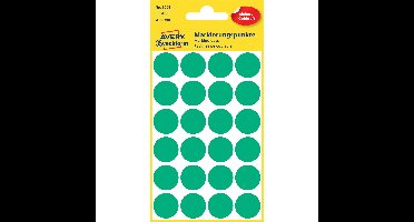 Etiket avery 3006 rond 18mm groen 96st
