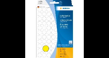Etiket herma 2231 rond 13mm geel 2464st