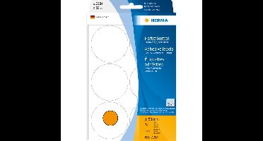 Etiket herma 2284 rond 50mm fluor oranje 144st