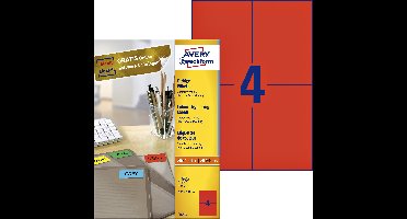 Etiket avery 3456 105x148mm a6 rood 400st