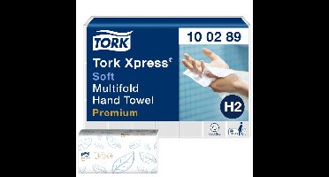 Handdoek tork h2 premium 2laags 212x255mm wit