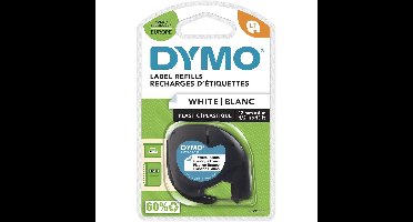 Dymo LetraTAG tape 12 mm, plastic wit