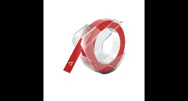 Relieftape dymo embossing vinyl 9mm rood