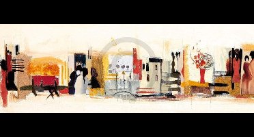 Kunstdruk Celina Bonciani - Begegnungen III 100x35cm