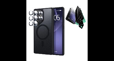 Galaxy S25 Ultra HaloLock Classic Hybrid Case Privacy Protection Bundle - Frosted Black