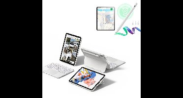 iPad Air 11" (M4) 2026 Shift Keyboard Case (Detachable) With Geo Pencil Bundle -US Layout-White