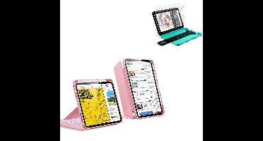 iPad 11" (A16) 2025 Bundle Flip Magnetic Case with Pencil Holder & Armorite® Paper-Feel Protection - Pink