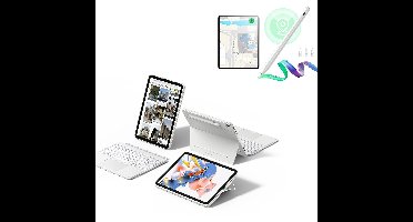 iPad Air 13" (M2) 2024 Shift Tastaturhülle (abnehmbar) mit Geo Pencil Bundle - DE Layout - White