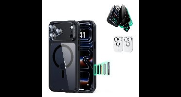 iPhone 17 Pro Bundle Classic Hybrid Magnetic Case (Camera Control) and Armorite Privacy Screen Protector - Clear Black