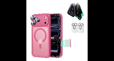 iPhone 17 Pro Bundle Classic Hybrid Magnetic Case (Camera Control) and Armorite Privacy Screen Protector - Frosted Pink