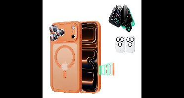 iPhone 17 Pro Max Bundle Classic Hybrid Magnetic Case (Camera Control) and Armorite Privacy Screen Protector - Frosted Orange