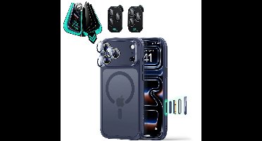 iPhone 18 Pro Max Bundle Classic Hybrid Magnetic Case & Armorite®️ Privacy Screen Protector - Frosted Blue
