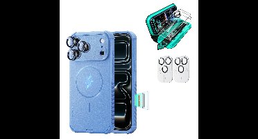 iPhone 18 Pro Max Bundle Cyber Tough Magnetic Case & Armorite®️ Screen Protector - Misty Blue