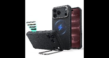 iPhone 18 Pro Max Cyber Tough Magnetic Case with Camera Control and Flex Stand - Black