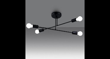 Minimalistische zwarte Kroonluchter NORAH 4