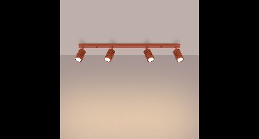 Plafondlamp KARBON 4L rood oker