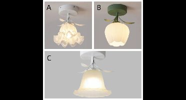 Eenvoudige Tiffany Plafondlamp Met Minibloemen