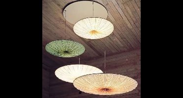Wabi-Sabi Luxe Stoffen LED Plafondlamp - Minimalistische Rond Vliegende Schotel Hanglamp