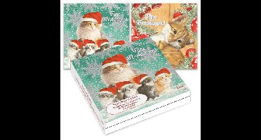 Franciens Katten Kerstkaarten - Moeder met 4 kittens - Binkie