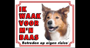 Border Collie Waakbord - Ik waak voor mijn Baas