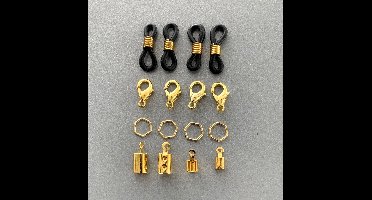 Brillenkoord accessoireset - goudkleurig
