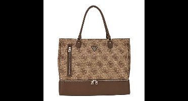 Guess Berta Zip Bottom Tote Tas Bruin - Kleur: DonkerbruinBruin | Soccerfanshop