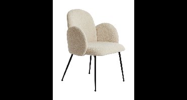 Light & Living Eetkamerstoel Chiba Bouclé - Crème
