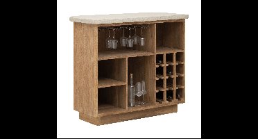 DTP Home Wijnkast Nova Travertin en teakhout, 120 x 105cm - Naturel