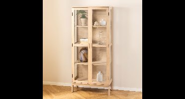 Bendt Vitrinekast Sharalyn Eiken, 180 x 80cm - Wit
