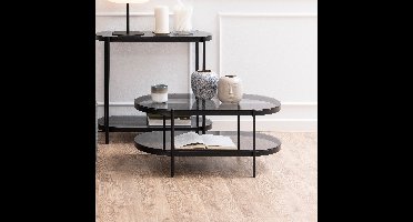 Bendt Ovale Glazen Salontafel Paw 95 x 50cm - Zwart - Ovaal