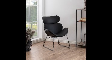 Bendt Fauteuil Ida zwart onderstel, PU zwart - Zwart PU
