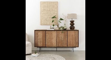 DTP Home Dressoir Metropole Teakhout, 180cm - Bruin, Zwart