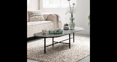 DTP Home Ovale Salontafel Soho Betonlook, 150 x 60cm - Zwart - Ovaal