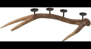 Kaarshouder antlers polyresin bruin s 65x30x17,5 cm Jolipa - Hortus