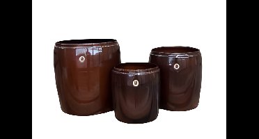 Pot met rand Bruin M 25x26cm 1stuk Buitengewoon de Boet - Buitengewoon de boet