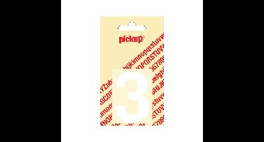 Deco cijfer 3 helvetica wit 60 mm Pickup - Pickup