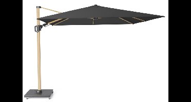 Zweefparasol Challenger T2 Premium 300x300 cm vervaagd zwart oak kleurig frame zonwering Platinum - Platinum