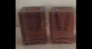 Kandelaar glas 4x6 cm 2ass kl Nampook - Nampook