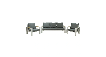 Benton Loungeset 3 dlg. Wit Buitengewoon de Boet - Buitengewoon de boet