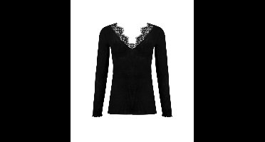 Lise Charmel kleding Plaisir Caresse luxe V-Hals T-shirt L/mouw Zwart