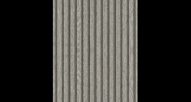 Noordwand Botanica Behang met houten lamellen 33959