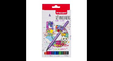 Bruynzeel Fineliner - 12 kleuren - basis