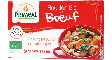 Primeal Runderbouillon blokjes 10 gram bio 8 Stuks