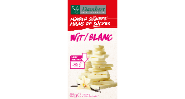 Damhert Chocoladetablet wit minder suikers 85 Gram
