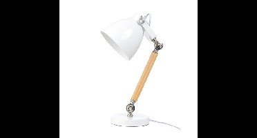 Lifetime bureaulamp hout / metaal - wit