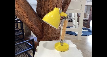 Lifetime bureaulamp hout / metaal geel