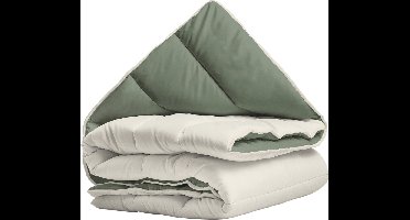 Zelesta Zelesta Everyday Duo Green & Cream 140x200 cm - Hoesloos Dekbed Zonder Overtrek