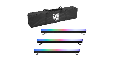 Eurolite 3x AKKU PT-100/32 Pixel DMX Tube met Soft Bag set